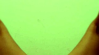 Mia works out naked, spreading her hairy pussy wide open - part 1