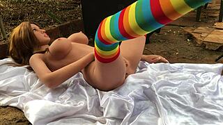 I came deep in my student's ass with toy play