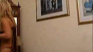 blonde milf and brunette share huge cock in wet threesome