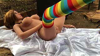 I came deep in my student's ass with toy play