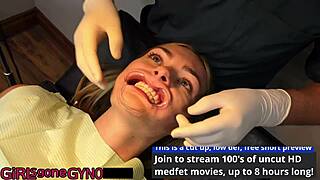 Tyler Lynn Endures Yearly Dental Exam Fingering and Mouthful Cum