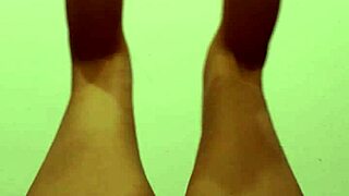 Mia works out naked, spreading her hairy pussy wide open - part 1