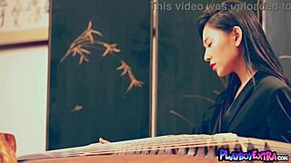 passionate chinese teen wu muxi strips to reveal her soft hairy pussy and natural tits