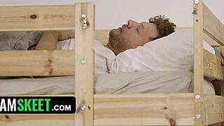 Eveline Dellai Grinds Shaved Pussy on Hot Roommate's Cock in Hostel