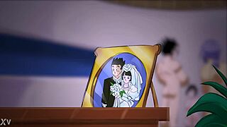 videl tempts in steamy threesome craving that messy facial animation