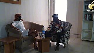 why does horny ebony nurse bang interviewer for promotion with wet pussy riding big cock?