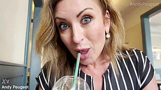 Would You Risk POV Pounding Shaved Milf Pussy in Coffee Shop Bathroom?