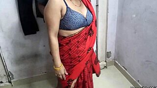 imagine this horny indian bhabhi's closeup pounding in red saree on wedding night