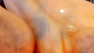 Sexy oily chubby babe teases with big natural tits