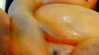 Sexy oily chubby babe teases with big natural tits