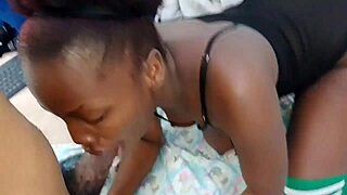 first meeting turns into wet sloppy deepthroat on huge black cock