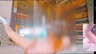 Flexible babe self-sucks during intense pov vr workout exercise collage segment