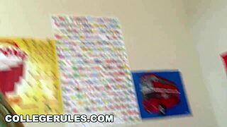 Group of Horny Teens Play Sex Games into Dorm Orgy Party