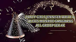 hey check out alexis jennifer and friends in this wild triple pussy pounding party orgy