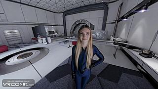 VR Conk blondy Susan Storm deepthroats in Fantastic Four cosplay blowjob