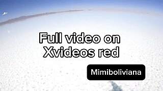 Exploding creampie deep in her squirting pussy across vast public salt desert