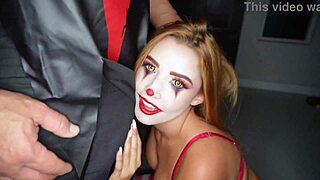 Agatha Vega's Creepy Clown Costume Ripped for Hardcore Pounding