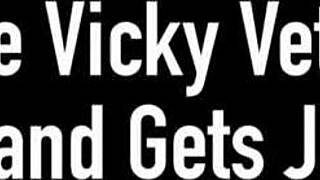 Blonde Vicky Vette squeezes massive cock between her huge tits begging for hot jizz