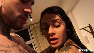 Peituda safada fucks tattoo studio owner after inking session collab tayna crispim