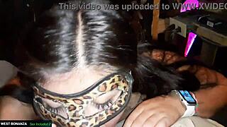 Geraldine kneels teasing my cock then gulps every drop of cum in DJ booth