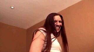 Misty Haze SUCKS cock deep SWALLOWS cum in pantyhose