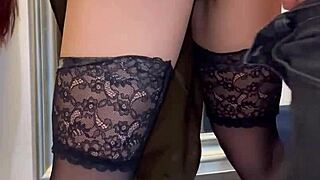 Huge Cock Secretly Stretches Stockinged Secretary's Wet Pussy