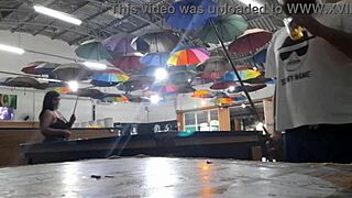 She loses pool game but wins huge cock creampie in pussy