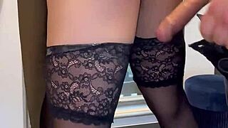 Huge Cock Secretly Stretches Stockinged Secretary's Wet Pussy