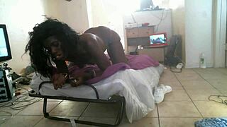 Thick pussy drips on hot black mature MILF body!