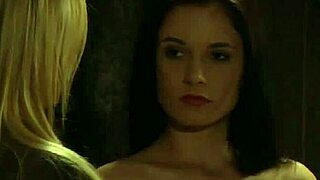 Busty pale lesbian slave bound for madame domination