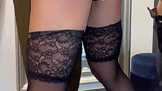 Huge Cock Secretly Stretches Stockinged Secretary's Wet Pussy