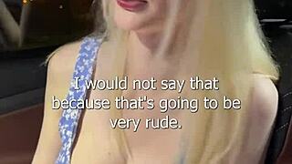 busty blonde bombshell fucked hard in car pov then facial cumshot explosion