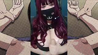 goth wife with massive natural tits guides your jerk off in oiled dirty talk roleplay