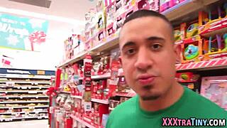 Petite Teen 18+ Swallows Massive Cumshot from Monster Cock