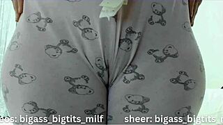 check out this juicy cameltoe closeup with puffy wet pussy lips spread wide