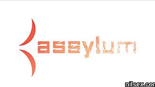 quirky babe dragged to anal asylum for wild therapy