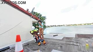 Slut Wife Rides Roofer Cock to Plug Leaky Roof