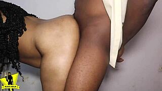 Black Ninja Pounds Neighbor's Curvy Ebony Ass Doggystyle Before Huge Cumshot