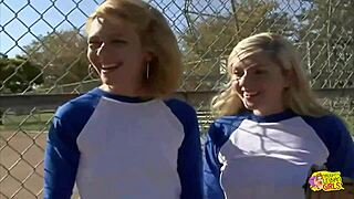 two fit babes join horny blonde lesbian for dildo licking threesome orgasm