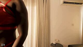 Big ass ebony beauty teases seductively