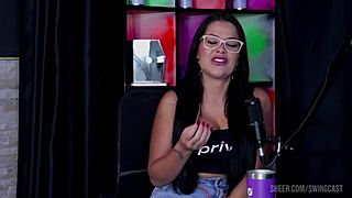 emily louise casting with tifany rocha sheer red lingerie tease