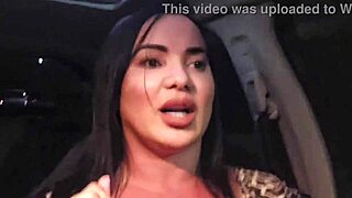 Fitness Milf Brunette Sucks Big Cock in Car for App Driver Thrills