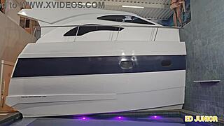 fucking a blonde without condom on the yacht full red and sheer pov ride