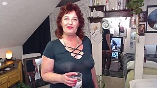 Naughty redhead neighbor flaunts horny wet pussy oops