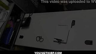 Tiny brunette Dani Blu fucks officer Johnny Palms to dodge jail time