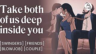 double penetrating amateur swinger wife in homemade threesome after dinner