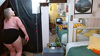 dawnskye1962 shows off curves big tits thong n fuzzy pussy in panty parade