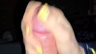 Dirty talking milf wife slowly jerks huge cock with small waist