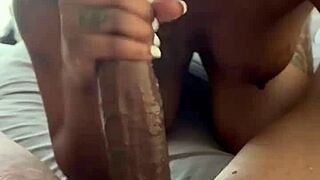 Sloppy ebony deepthroats massive black cock on lunch break blowbang