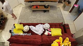 i watch hot wife thay ksada fuck delivery man on sofa passionately